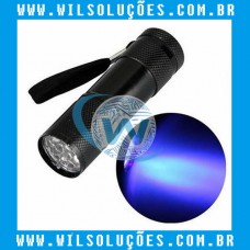 Mini Lanterna UV LED Aluminum AAA 9LED
